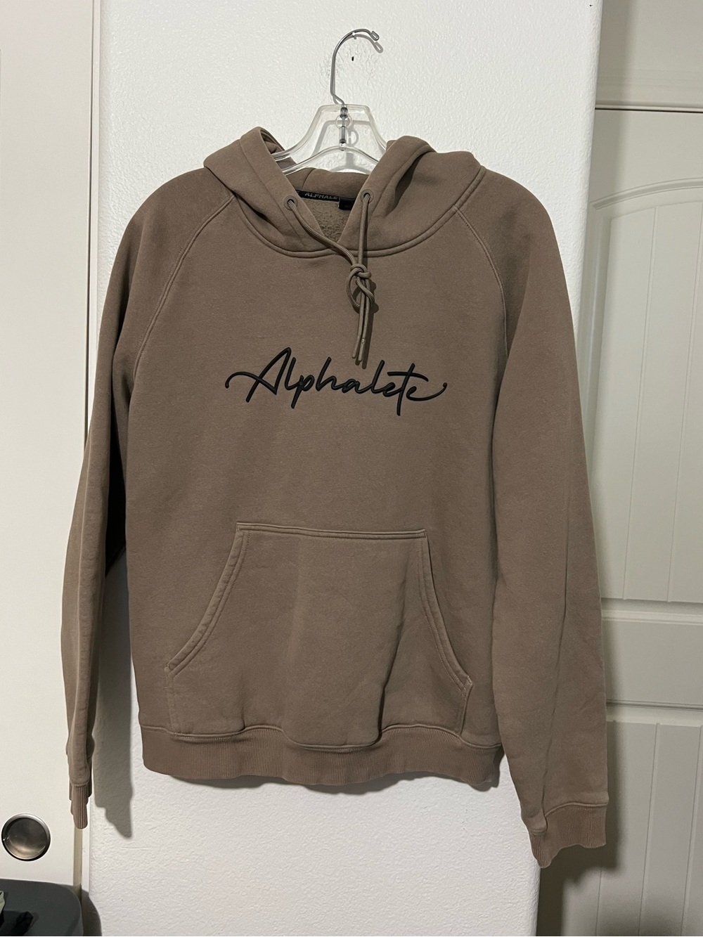 Alphalete Taupe Script Logo Pullover Hoodie